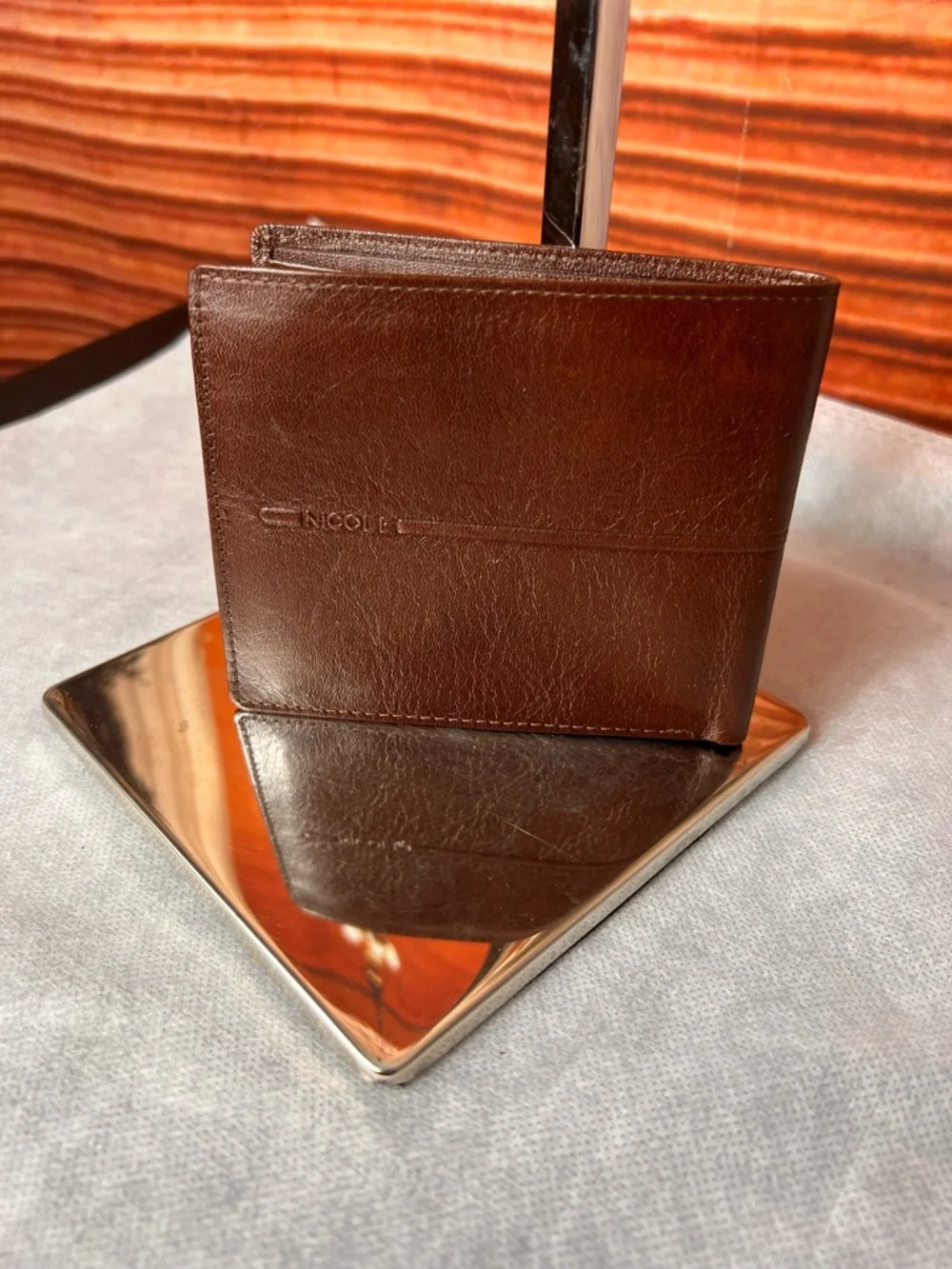 Nicole Christian Italy Leather Bifold Wallet ID slot, card slots, bill slips